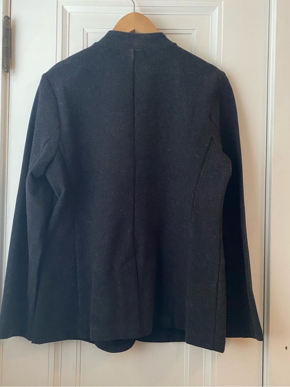 Banana Republic Factory dark charcoal gray felted blazer suit jacket L - Picture 4 of 4